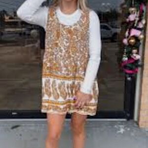 ❌️SOLD SHARV50❌️Heyson Paisley Print Flowy Sleeveless Shorts Romper Large